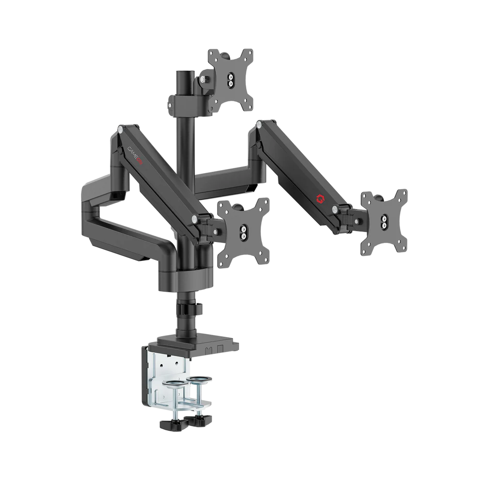 GameOn Triple Monitor Arm Stand and Mount (GO-5367) - Adjustable and Sturdy Multi-Screen Setup - Image 3