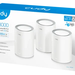 Cudy M-Series AX3000 Dual-Band Wi-Fi 6 Whole Home Mesh System (Starlink Wi-Fi Extender, M3000 3-Pack) - Complete Coverage and Fast Speeds