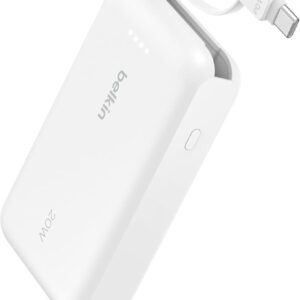 BELKIN BOOST CHARGE POWER BANK 10K WITH INTEGRATED CABLE 20W WHITE BPB021HQWH