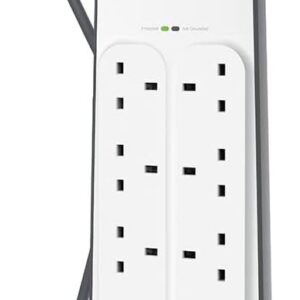 BELKIN 8 PORT SURGE PROTECTOR WITH 2 USB PORT 2M POWER CORD BSV804AR2M