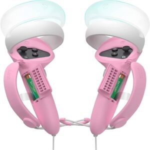 KIWI DESIGN CONTROLLER GRIPS COVER WITH ADJUSTABLE KNUCKLE STRAP AND BATTERY OPENING ADJUSTABLE PINK Q1 PRO 3 HJT-369