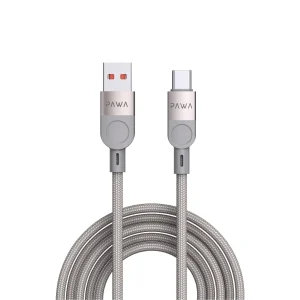 PAWA LEVIN USB A TO TYPE C 3.1A BRAIDED CABLE 1.2M GREY TITANIUM PW-12BDC251-GYTT