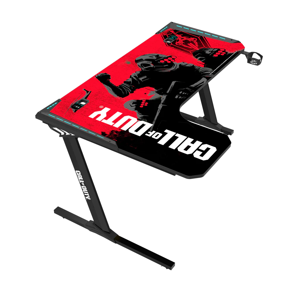GameOn Phantom XL L-Shaped RGB Flowing Light Gaming Desk (Black/Red, COD-PHANTOMXL-L-01) - Stylish and Spacious Gaming Setup - Image 11