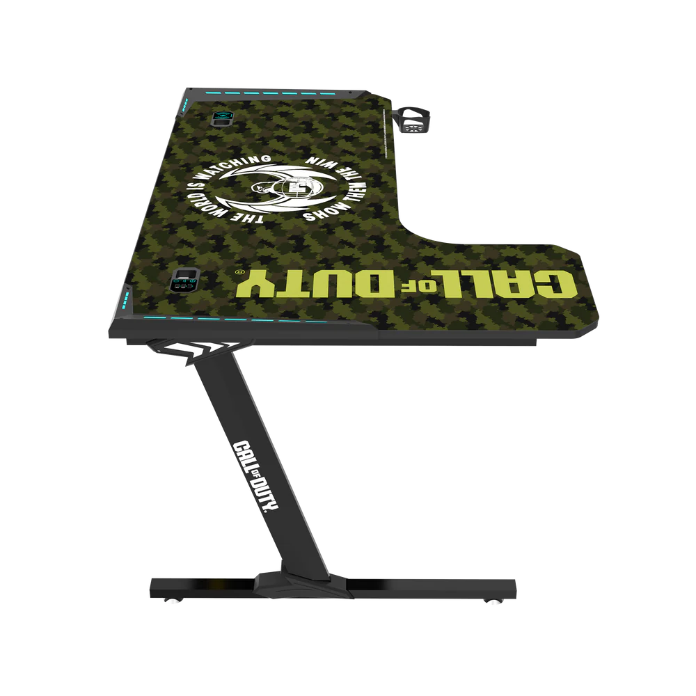 GameOn Phantom XL L-Shaped RGB Flowing Light Gaming Desk (Black/Green, COD-PHANTOMXL-L-02) - Dynamic and Spacious Setup for Gamers - Image 11
