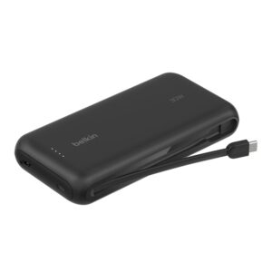BELKIN BOOST CHARGE POWER BANK 20K WITH USB C INTEGRATED CABLE PD 30W BLACK BPB024HQBK