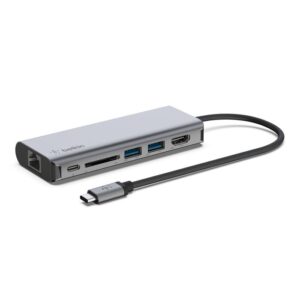 Upgrade your workspace with the BELKIN USB-C 6-in-1 Multiport Adapter (AVC008BTSGY)