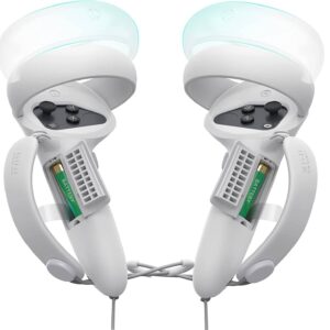 KIWI DESIGN CONTROLLER GRIPS COVER WITH ADJUSTABLE KNUCKLE STRAP LARGE HAND QUEST 2 WHITE Q1 PRO-3 HJT-339