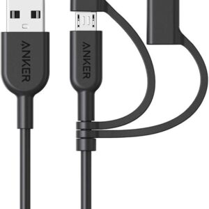 ANKER POWERLINE II USB TO 3 IN 1 CABLE BLACK A8436H12