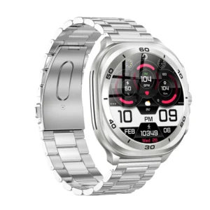 SWISS MILITARY DOM 7 SMART WATCH SILVER METAL STRAP AND INCLUDE 2 PREMIUM STARPS SM-BD-DOM7-SILMS-2ST-BRNL-BLUS