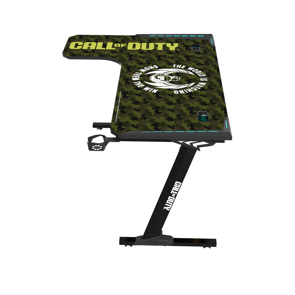 GameOn Phantom XL L-Shaped RGB Flowing Light Gaming Desk (Black/Green, COD-PHANTOMXL-L-02) - Dynamic and Spacious Setup for Gamers - Image 10