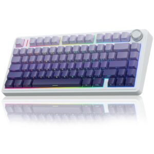 Unleash your full gaming and typing potential with the AULA WHT-PRP F75 Mechanical Gaming Keyboard.