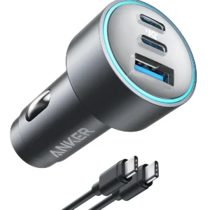 Anker 67W Powerful Triple Port Car Charger with USB-C Cable - Black B2731HA1