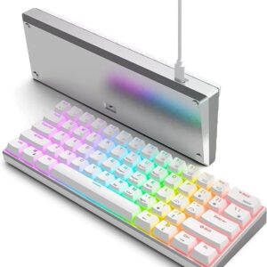 ROYAL KLUDGE MECHANICAL KEYBOARD RGB TRI MODE BLUE SWITCHES WHITE RK61 PRO