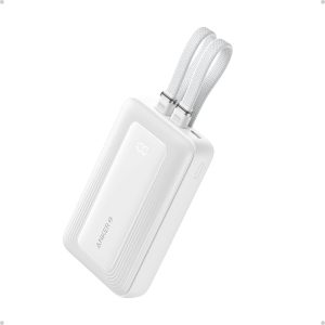 ANKER ZOLO 10000MAH POWER BANK 30W BUILT-IN TYPE-C AND LIGHTNING CABLE WHITE A1680H11