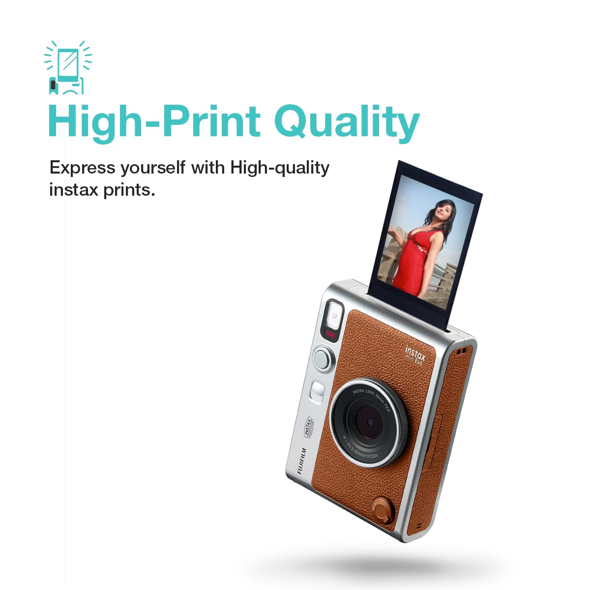 FUJIFILM INSTAX MINI EVO HYBRID INSTANT CAMERA BROWN - Image 7