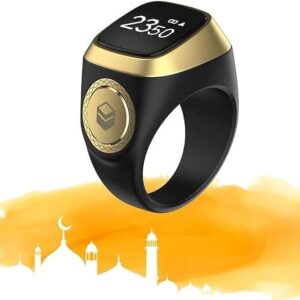 ZIKR RING i QIBLA TASBIH RING BLACK E0122BK (22mm)