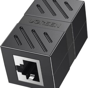 UGREEN RJ 45 NETWORK KEYSTONE JACK IN-LINE COUPLER FEMALE TO FEMALE BLACK 30718
