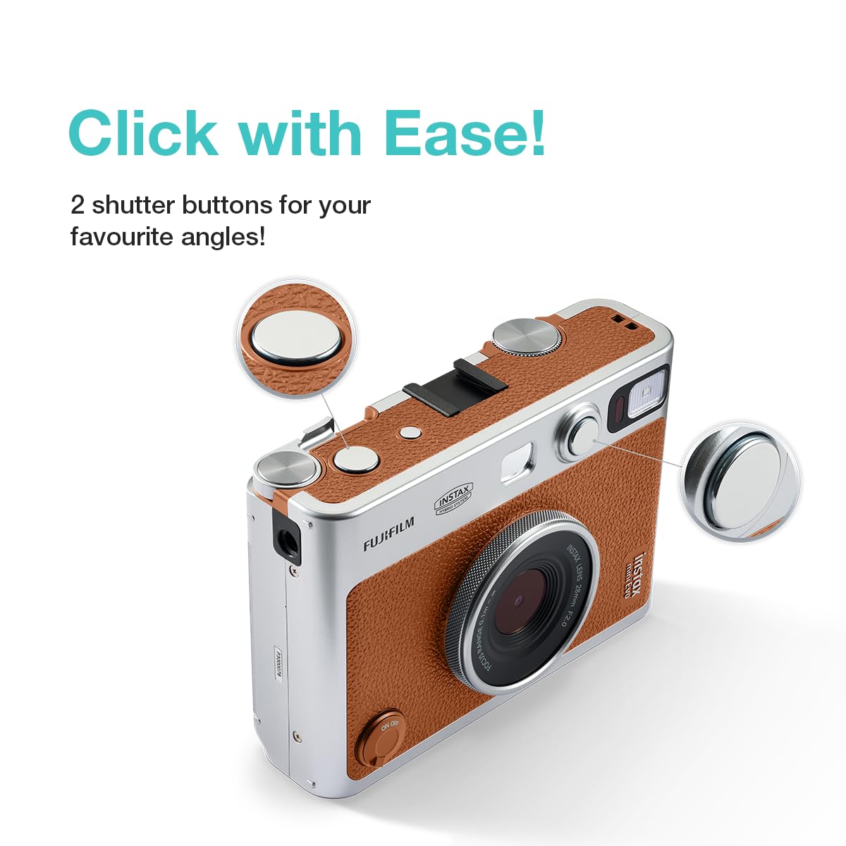 FUJIFILM INSTAX MINI EVO HYBRID INSTANT CAMERA BROWN - Image 5