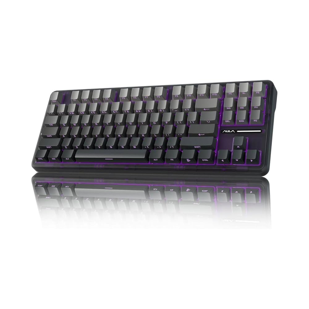 Unleash elite gaming performance with the AULA 87 Keys RGB 80% Mechanical Gaming Keyboard F87 Pro in Gradient Gray.