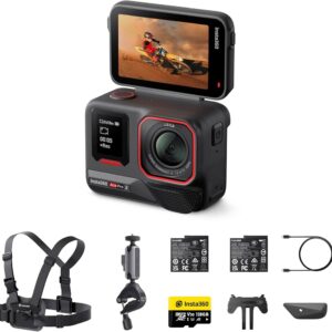 INSTA 360 ACE PRO 2 8K AI-POWERED ACTION CAMERA WITH DUAL BATTERY BUNDLE BLACK CINSBBGA WITH XPLORER GRIP KIT