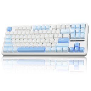 Redefine your gaming setup with the AULA 87 Keys RGB 80% Mechanical Gaming Keyboard in the elegant Sea Salt Blue F87 edition.