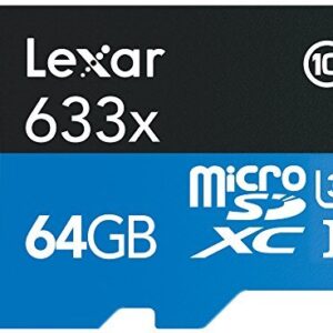 LEXAR HIGH PERFORMANCE 633X MICROSDXC UHS-I 64GB SPED UP TO 100 MB/S CARD LMS0633064G-BNNNG