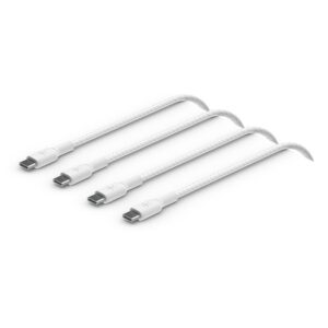 BELKIN BOOST CHARGE BREADED USB-C TO USB-C CABLE 1M 2PACK WHITE CAB004BT1MWH2PK