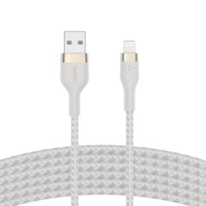 BELKIN BOOST CHARGE PRO FLEX USB A CABLE WITH LIGHTNING CONNECTOR 3M WHITE CAA010BT3MWH