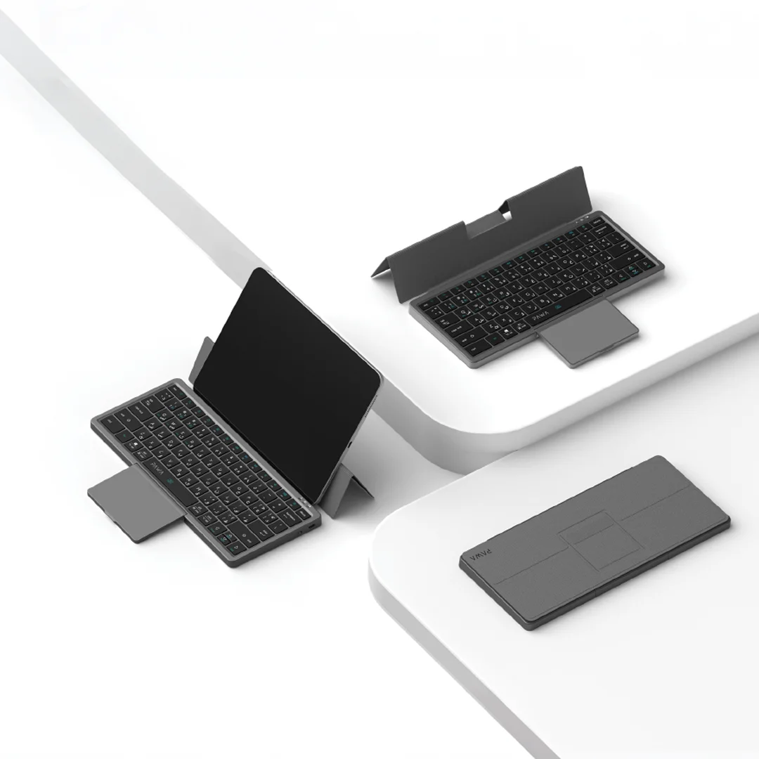Elevate your productivity wherever you go with the PAWA Portable Foldable Wireless Keyboard with Touchpad.