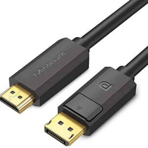 MINDPURE DP TO HDMI MALE TO MALE BLACK ROUND CABLE 5M LX10371