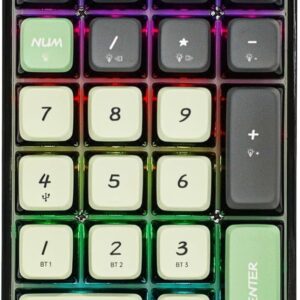 LEOBOG 21 KEYS RGB 75% CUSTOM MECHANICAL NUMPAD TRI-MODE ICE SOUL SWITCH K21 COCONUT COFFEE