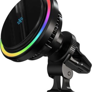 POWEROLOGY QI2 STANDARD 15W IPH15 MAGSAFE FAST CHARGER CAR MOUNT ROUND P15WMCPR