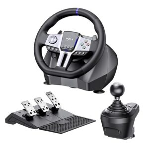 Pxn Steering Wheel,Pedals & Shifter For Pc/Ps3/Ps4/Switch/Xbox One Black Pxn-V9 GEN 2