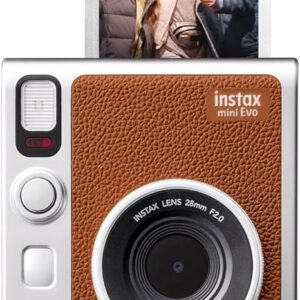 FUJIFILM INSTAX MINI EVO HYBRID INSTANT CAMERA BROWN
