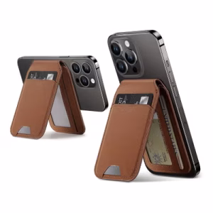 ESR MAGNETIC HALOLOCK VWGAN LEATHER WALLET STAND BROWN