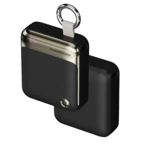 POWEROLOGY LEGACY X1 10000MAH POWER BANK USB C TO USB C LANYARD CABLE 30CM BLACK PPBCHA101BK