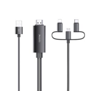 Versatile Yesido HM05 3 in 1 HDMI Cable Black - Universal Connectivity - Gadgets