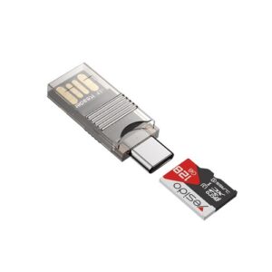 YESIDO USB-C TO USB MICRO SD CARD SLOT OTG ADAPTER TRANSPARENT GS21