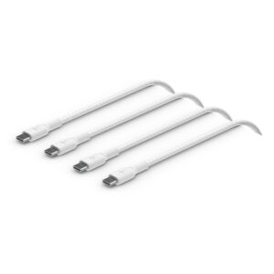 BELKIN BOOST CHARGE BREADED USB-C TO USB-C CABLE 2M 2PACK CAB004BT2MWH2PK