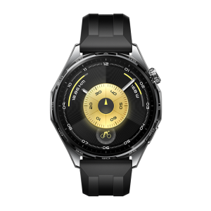 HUAWEI WATCH GT 6 46MM BLACK STAINLESS STEEL CASE WITH BLACK FLUOROELASTOMER STRAP ATM-B19 55020FUF