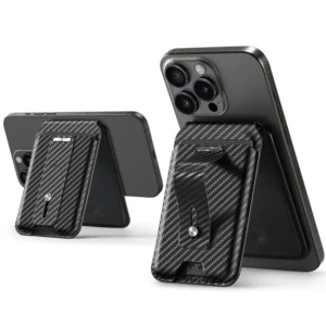 Upgrade your everyday carry with the ESR Carbon Fiber Magnetic Wallet in sleek Black
