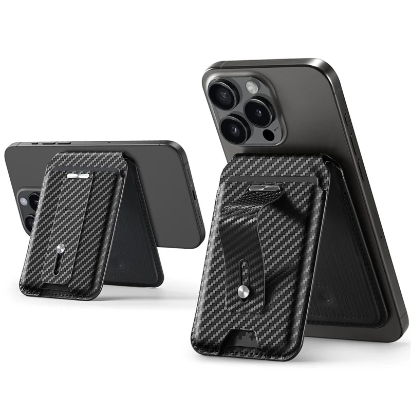 Upgrade your everyday carry with the ESR Carbon Fiber Magnetic Wallet in sleek Black