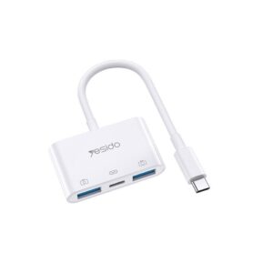 YESIDO TYPE C TO 2 USB OTG ADAPTER WHITE GS17