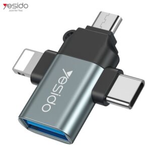 YESIDO 3 IN 1 USB 2.0 OTG ADAPTER SPACE GRAY GS15