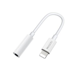 YESIDO YAU31 Lightning (8 Pin) to 3.5mm Audio Adapter for iPhone - White