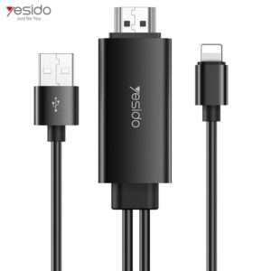 YESIDO HM04 Lightning to HDMI Adapter Cable (1.8m, 1080P) - Black
