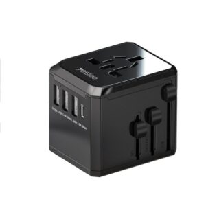 YESIDO MC10 Worldwide Universal Travel Adapter with USB Ports - Black