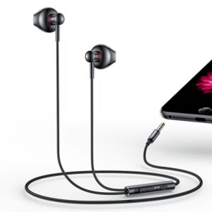 YESIDO ALUMINIUM ALLOY 3.5MM JACK WIRED EARPHONE BLACK YH47