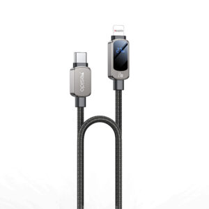 YESIDO 27W USB-C TO LIGHTNING CABLE WITH LED DISPLAY GREY CA180