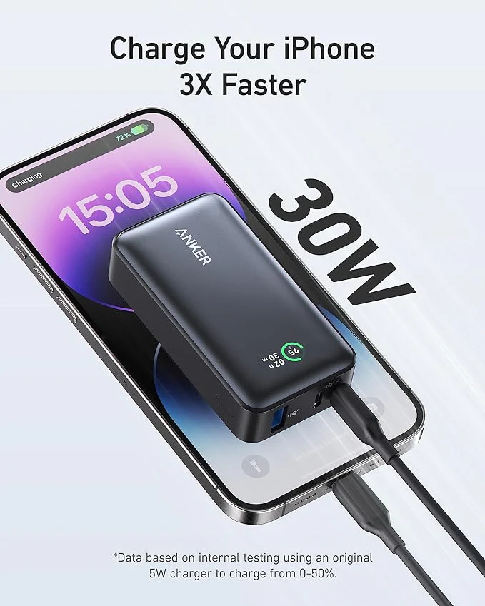 ANKER 533 POWERCORE 30W 10000MAH POWER BANK BLACK A1256H11 - Image 2